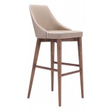Zuo Modern Moor Barstool in Beige - Side Angled
