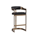 Sunpan Beaumont Barstool in Antique Brass And Cantina Black - Angled