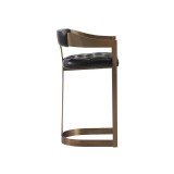 Sunpan Beaumont Barstool in Antique Brass And Cantina Black - Side