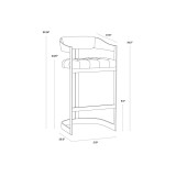 Sunpan Beaumont Barstool in Antique Brass And Cantina Black - Dimensions