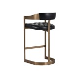 Sunpan Beaumont Barstool in Antique Brass And Cantina Black - Back Angle