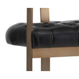 Sunpan Beaumont Barstool in Antique Brass And Cantina Black - Seat Close-up