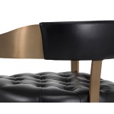 Sunpan Beaumont Barstool in Antique Brass And Cantina Black - Seatback Close-up