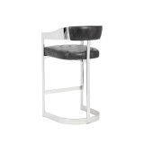Sunpan Beaumont Barstool in Stainless Steel And Cantina Magnetite - Back Angled