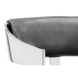 Sunpan Beaumont Barstool in Stainless Steel And Cantina Magnetite - Seat Back Close-up