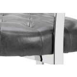 Sunpan Beaumont Barstool in Stainless Steel And Cantina Magnetite - Seat Close-up