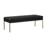 Sunpan Bellevue Bench in Abbington Black / Bravo Black - Angled View