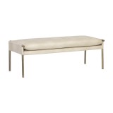 Sunpan Bellevue Bench in Bravo Cream - Angled