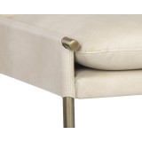 Sunpan Bellevue Bench in Bravo Cream - Front Frame Close-up