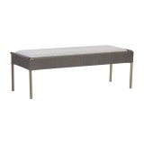 Sunpan Bellevue Bench in Belfast Heather Grey / Bravo Ash - Angled Back
