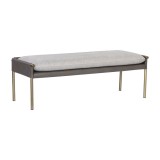 Sunpan Bellevue Bench in Belfast Heather Grey / Bravo Ash - Angled View