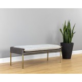 Sunpan Bellevue Bench in Belfast Heather Grey / Bravo Ash - Lifestyle