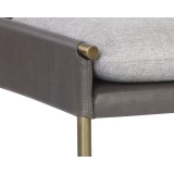 Sunpan Bellevue Bench in Belfast Heather Grey / Bravo Ash - Front Edge Close-up