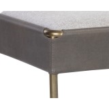 Sunpan Bellevue Bench in Belfast Heather Grey / Bravo Ash - Back Edge Close-up