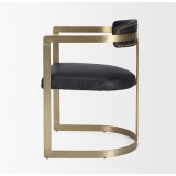 Mercana Hollyfield II Black Leather Seat Gold Iron Frame Dining Chair Other Side 