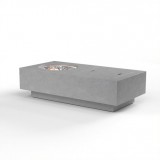 Sunset West Gravelstone Self Contained Tank Rectangular Fire Table- Side Angle