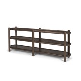 Mercana Romi Dark Brown Wood With 3 Shelves Oval Console Table