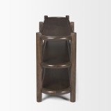 Mercana Romi Dark Brown Wood With 3 Shelves Oval Console Table Side