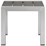 Modway Shore 2 Piece Outdoor Patio Aluminum Set - Silver Gray - Table in Front Angle