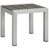Modway Savannah 3 Piece Outdoor Patio Mesh Set - Gray - Table in Front Side Angle