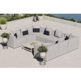Modway Saybrook Outdoor Patio Upholstered 8-Piece Sectional Sofa - Gray - Lifestyle