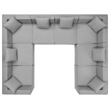 Modway Saybrook Outdoor Patio Upholstered 8-Piece Sectional Sofa - Gray - Set in Top Angle
