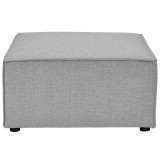 Modway Saybrook Outdoor Patio Upholstered 10-Piece Sectional Sofa - Gray - Ottoman in Front Angle