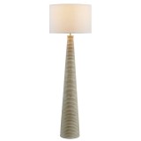 Modway Saylor Carved Ribbed Wood Floor Lamp With Drum Shade 