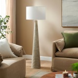 Modway Saylor Carved Ribbed Wood Floor Lamp With Drum Shade 5