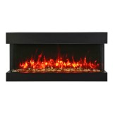 Remii 30" 3 Sided Electric Fireplace - Glass Chunks