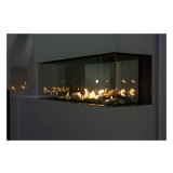 Sierra Flame Lyon - 4 Sided See Through Gas Fireplace - Angled View