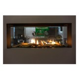 Sierra Flame Lyon - 4 Sided See Through Gas Fireplace - Close-up