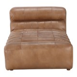 Moe's Home Collection Ramsay Leather Chaise - Tan - Front Angle