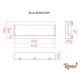 Remii 60" 3 Sided Electric Fireplace - Dimensions