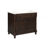 Crawford and Burke Almada 37" Dark Brown Single Bathroom Vanity, Side Angle
