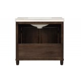 Crawford and Burke Almada 37" Dark Brown Single Bathroom Vanity, Back Angle