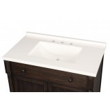 Crawford and Burke Almada 37" Dark Brown Single Bathroom Vanity, Closeup View