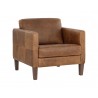 Sunpan Karmelo Armchair Cognac Leather - Front Side Angle