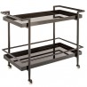 Sunpan Livingston Bar Cart Black  - Front Side Angle