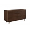 Greenington Currant Six Drawer Double Dresser Oiled Walnut - Front Side Angle 