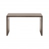 Essentials For Living Dovetail Upholstered Coffee Table in Ivanhoe Toast, Burnished Brown Acacia - Table in Front Angle