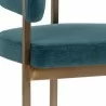 Sunpan Marris Dining Armchair Gold-Danny Teal - Seat Closeup Angle - Sunpan Marris Dining Armchair Gold-Danny Teal - Seat Closeup Angle