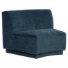 Sunpan Jaclyn Modular Armless Chair in Danny Dusty Blue - Front Side Angle