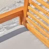 Vifah Waimea Honey Slatted Patio Eucalyptus Wood Dining Armchair with Cushion, Upper Seat Closeup View - Vifah Waimea Honey Slatted Patio Eucalyptus Wood Dining Armchair with Cushion, Upper Seat Closeup View