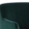 Sunpan Jaime Dining Armchair in Meg Dark Emerald - Closeup Top Angle