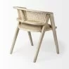Mercana Tabitha I Wooden Frame 100% Polyester Seat Dining Chair - Back Angled - Mercana Tabitha I Wooden Frame 100% Polyester Seat Dining Chair - Back Angled