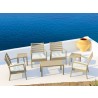 Artemis XL Club Seating Set 7 Piece with Sunbrella® Cushions - Taupe 