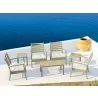 Artemis XL Club Seating Set 7 Piece with Sunbrella® Cushions - Taupe  - Artemis XL Club Seating Set 7 Piece with Sunbrella® Cushions - Taupe 