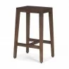 Mercana Colony Medium-Dark Brown Solid Wood Counter Stool - Mercana Colony Medium-Dark Brown Solid Wood Counter Stool