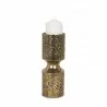 Mercana Akira Small Hammered Gold Metal Pillar Candle Holder - Mercana Akira Small Hammered Gold Metal Pillar Candle Holder